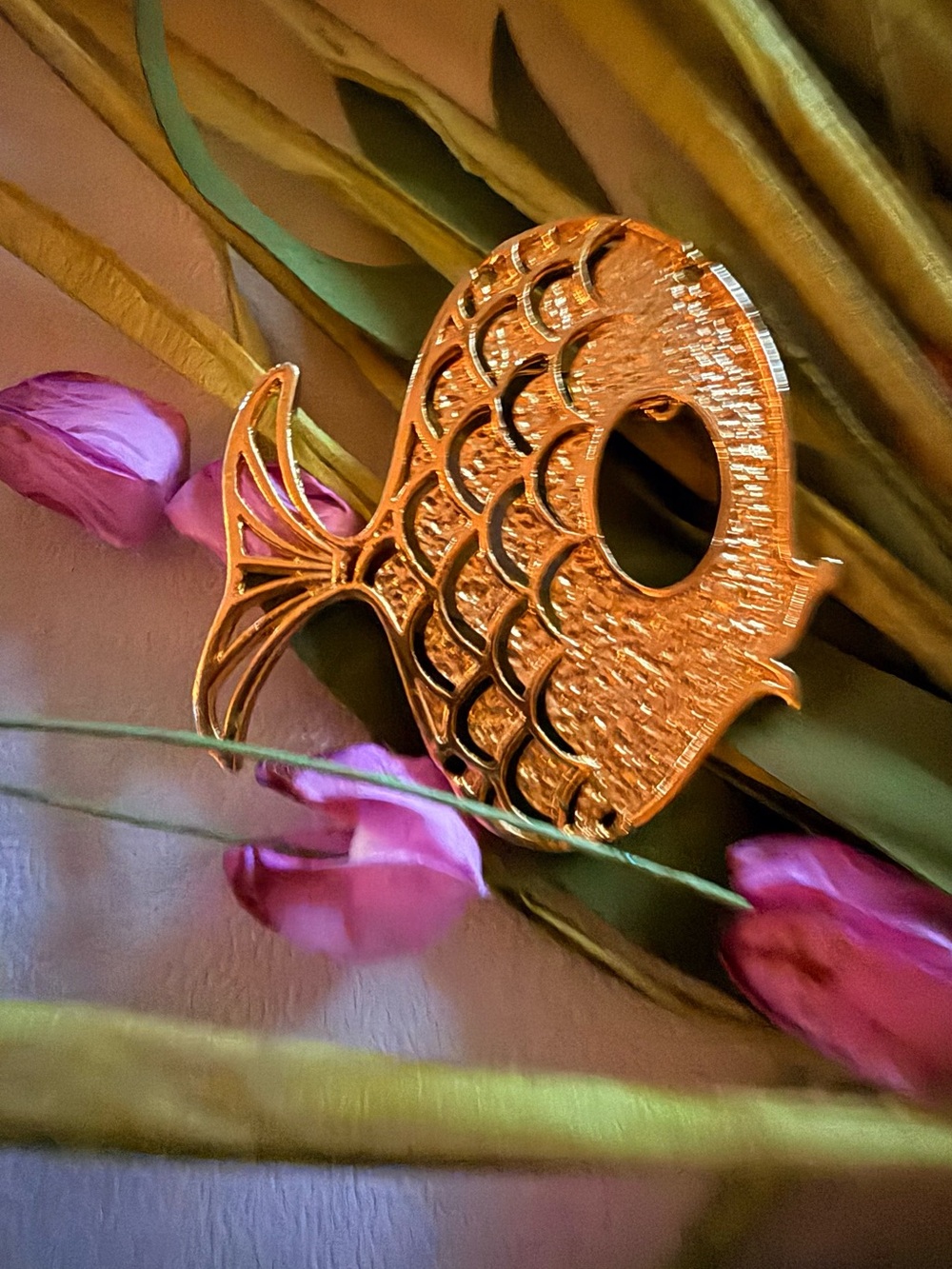 Gold Color Fish Brooch